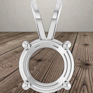 9.0 mm Round Four-Prong Pendant Mounting in 14kt White Gold